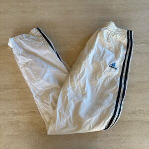 Adidas black and white button down track pants size medium